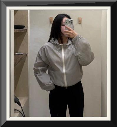[남녀공용] 초경량 후드 바람막이 5color 베이직or크롭기장 윈드브레이커 여름 점퍼 오버핏 자켓 생활방수 커플룩 빅사이즈 캠핑 여행 러닝 데일리 아우터 사진2
