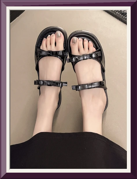 Modern Fashion 여성 리본 포인트 스트랩 슬리퍼 샌들 F70 사진4