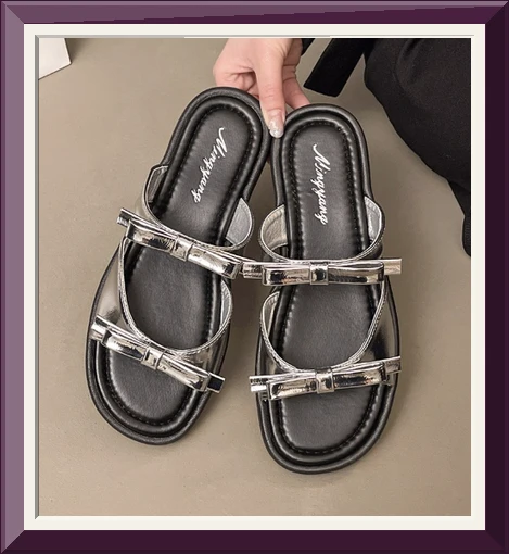 Modern Fashion 여성 리본 포인트 스트랩 슬리퍼 샌들 F70 사진5