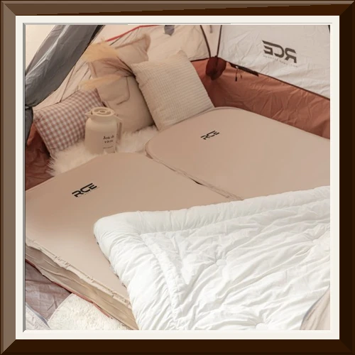 로티캠프 그레미움 휴대용 매트리스 에어 자충 캠핑 매트 싱글, 10cm, 탄 사진3