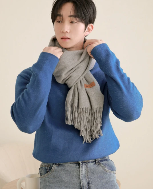 캐시미어머플러 커플목도리 남자 여자 니트 롱 겨울 사진1