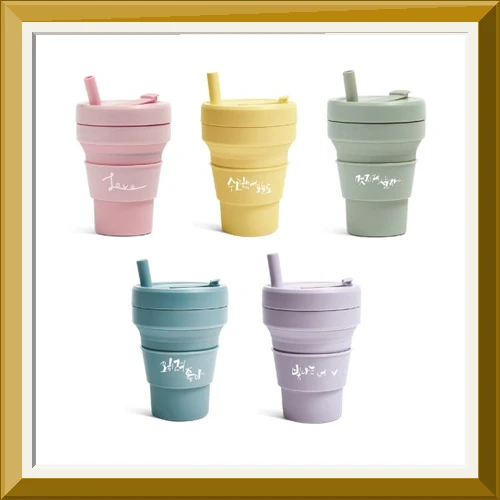 스토조 접이식 실리콘 텀블러 비기 컬렉션 470ml, 캘리그라피 카네이션 사진4