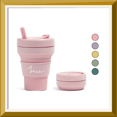 스토조 접이식 실리콘 텀블러 비기 컬렉션 470ml, 캘리그라피 카네이션 사진5